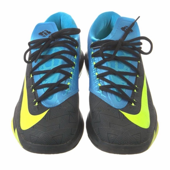 Nike Black and Blue Athletic Shoes with Yellow Accents main image 5